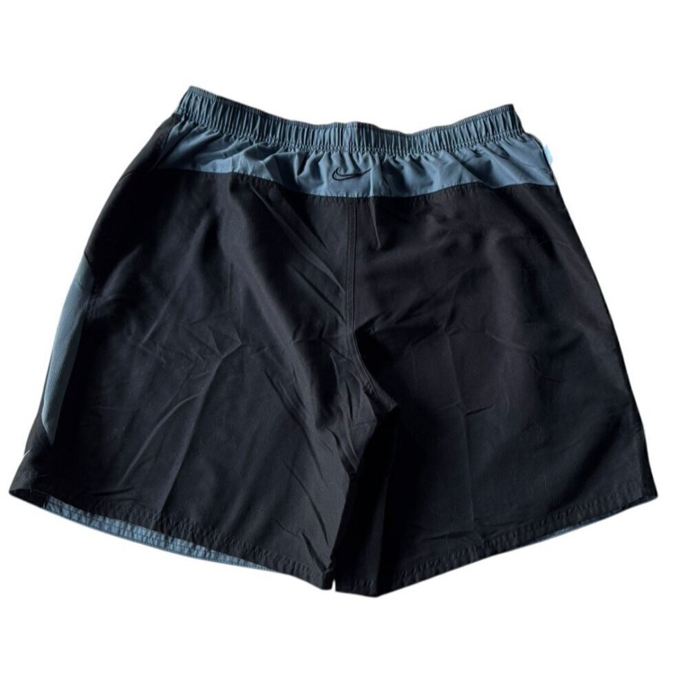 Nike Men's Sz XXL Contend 9" Swim Shorts Black Blue Lined - Picture 2 of 8